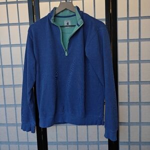 Johnnie-o Men's West Coast Prep Quarter Zip Long Sleeve Pullover Rip Tide Blue